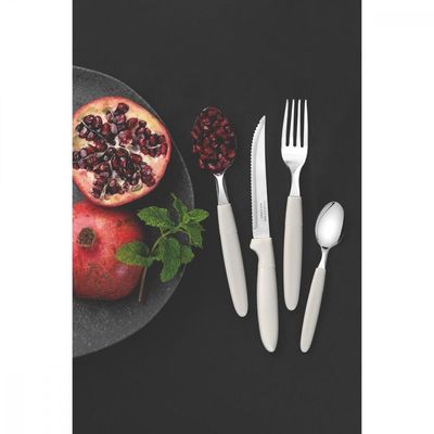 Faqueiro Tramontina Ipanema Inox Branco Com Pote Plastico 24