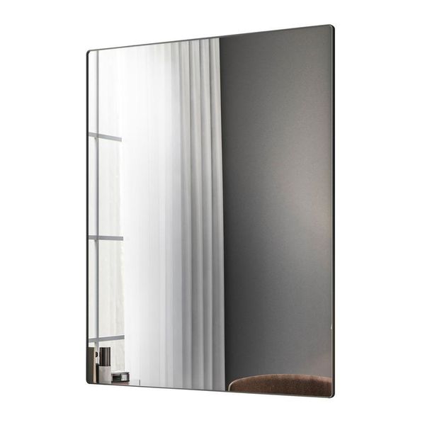Espelho Retangular Liss 90x60cm Moldura Em Aço Preto