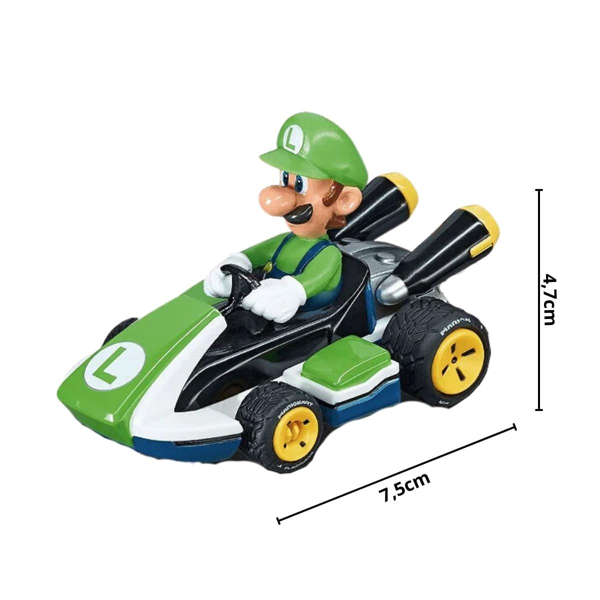 Miniatura Carrinho Mario Kart Fricção 1:43 Luigi - Carrera