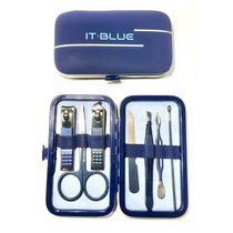 Kit Estojo 7 Peças Manicure Cortador De Unhas Aço Inoxs