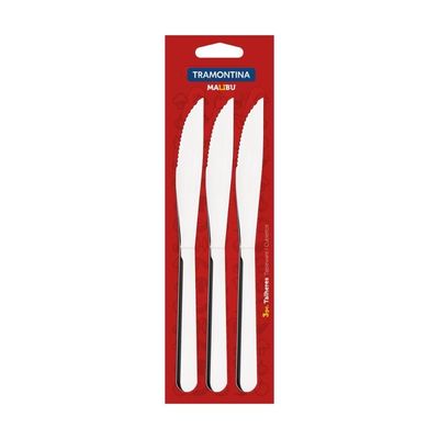 Conjunto De Facas Para Churrasco Tramontina Malibu Inox 03pç