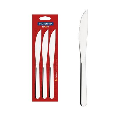 Conjunto De Facas Para Churrasco Tramontina Malibu Inox 03pç