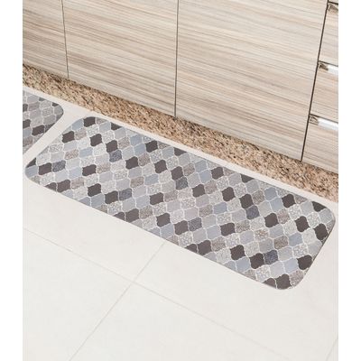 Tapete Cozinha Base Antiderrapante Tapetes Junior Cinza UN / Cinza