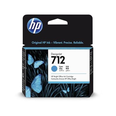 Cartucho de Tinta HP 712 Ciano PLUK 29ML - 3ED67A