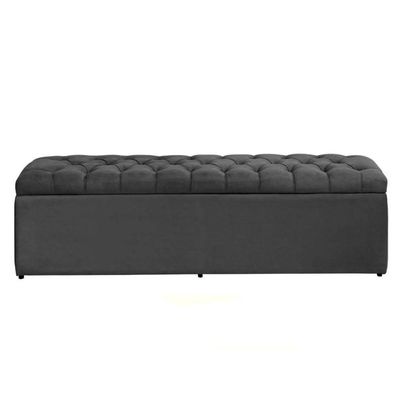 Báu Calçadeira Sapateira Dubai 1,28mt- Tamanho Viúva- -suede Cinza