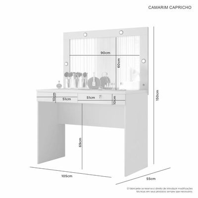 Camarim Capricho Com Espelho E Iluminação Jcm Moveis Off