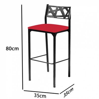 Kit 3 Banquetas Luiza Corino Vermelho gat Magazine