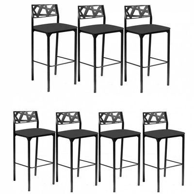 Kit 7 Banquetas Luiza Cinza