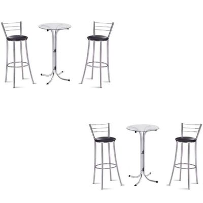 Kit 2 Bistros Com 2 Banquetas Cromadas