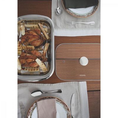 Assadeira Tramontina Cosmos Retangular em Aço Inox 39 cm 3,2 L