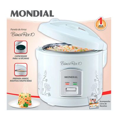 Panela Eletrica de ARROZ Bianca Rice 10 Xicaras com Funcao Aquecer Branca PE-10 220V