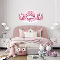 Kit Quadros Quarto Infantil Unicórnio Rosa Menina