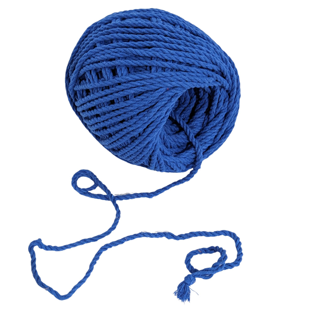 Cordão de Algodão Torcido São Francisco Azul Royal 120 m