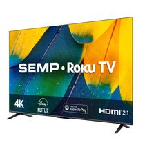 Smart TV LED 50" Semp Roku Ultra HD 4 HDMI 1 USB Preta Bivolt