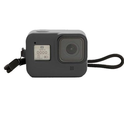 Capa Em Silicone Preto + Cordão Gopro Hero 8