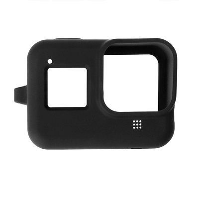 Capa Em Silicone Preto + Cordão Gopro Hero 8