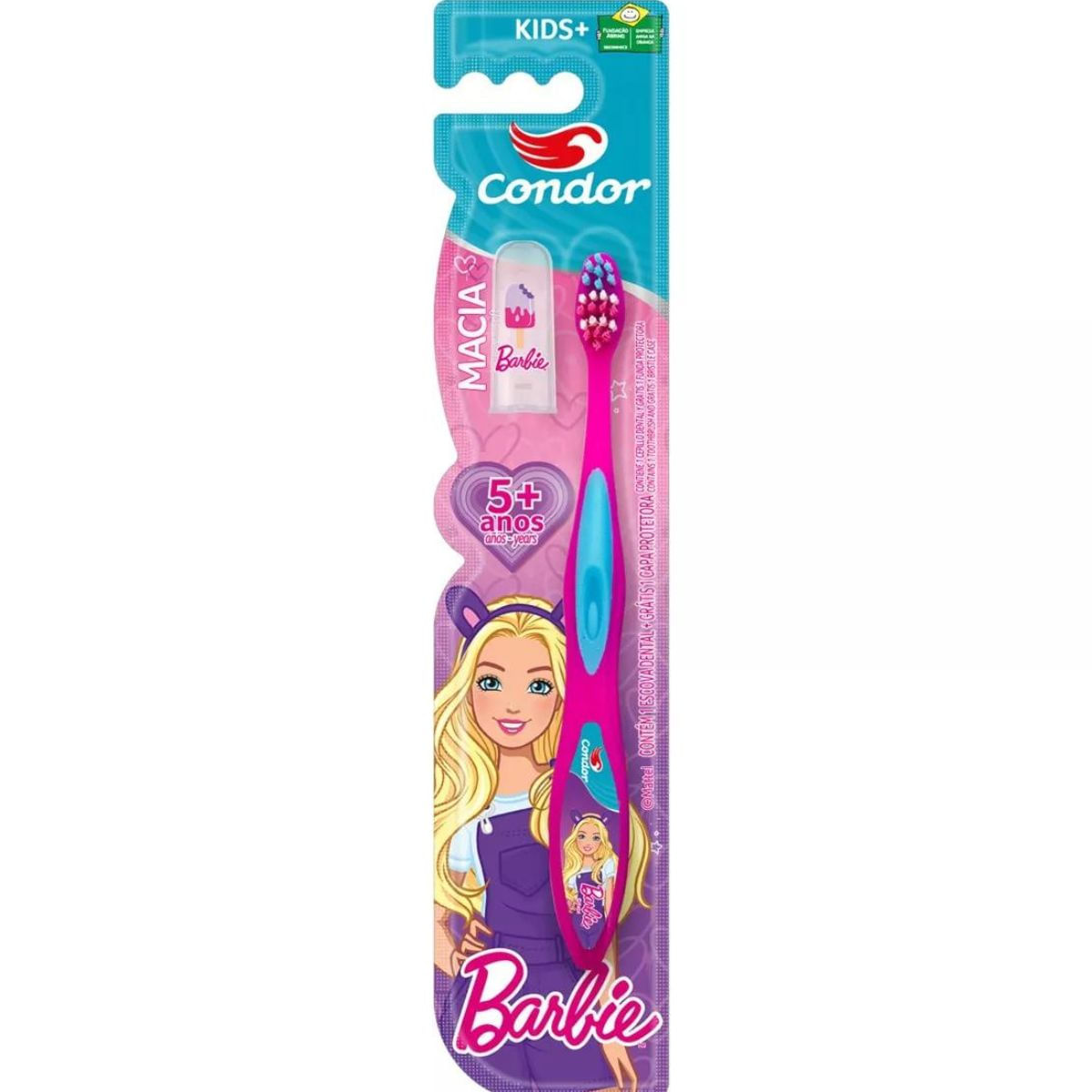 ESCOVA DE DENTE BARBIE KIDS+ - 5+ ANOS - 3170-0 - CONDOR