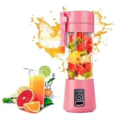 Mini Liquidificador Rosa Mixer Portatil 380Ml Usb - Rosa