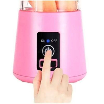 Mini Liquidificador Rosa Mixer Portatil 380Ml Usb - Rosa