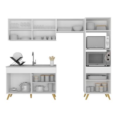 Cozinha Compacta 4pçs+Armário E Balcão Branca