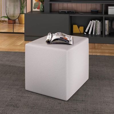 Puff Quadrado 33x41x33cm Multimóveis Ex5001 Branco Branco