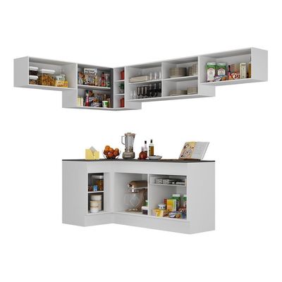 Armário De Cozinha Completa De Canto V2095 Branco