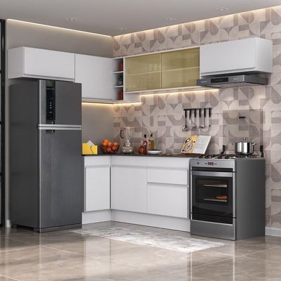 Armário De Cozinha Completa De Canto V2095 Branco