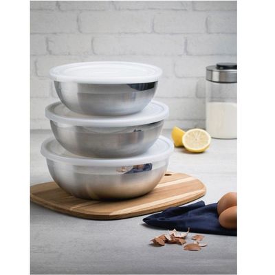 Jogo De Potes Freezinox Em Aço Inox Com Tampa Plástica