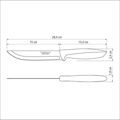 Faca Cozinha Inox 6 Plenus Preto