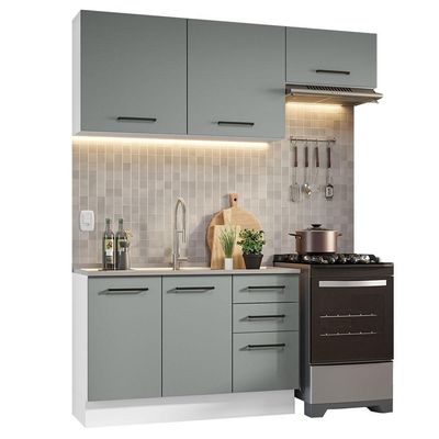 Armário De Cozinha Compacta 180cm Branco/cinza Agata Madesa