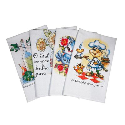 Pano De Prato Lomaer Sacaria 45 x 71cm Estampado 12 Unidades