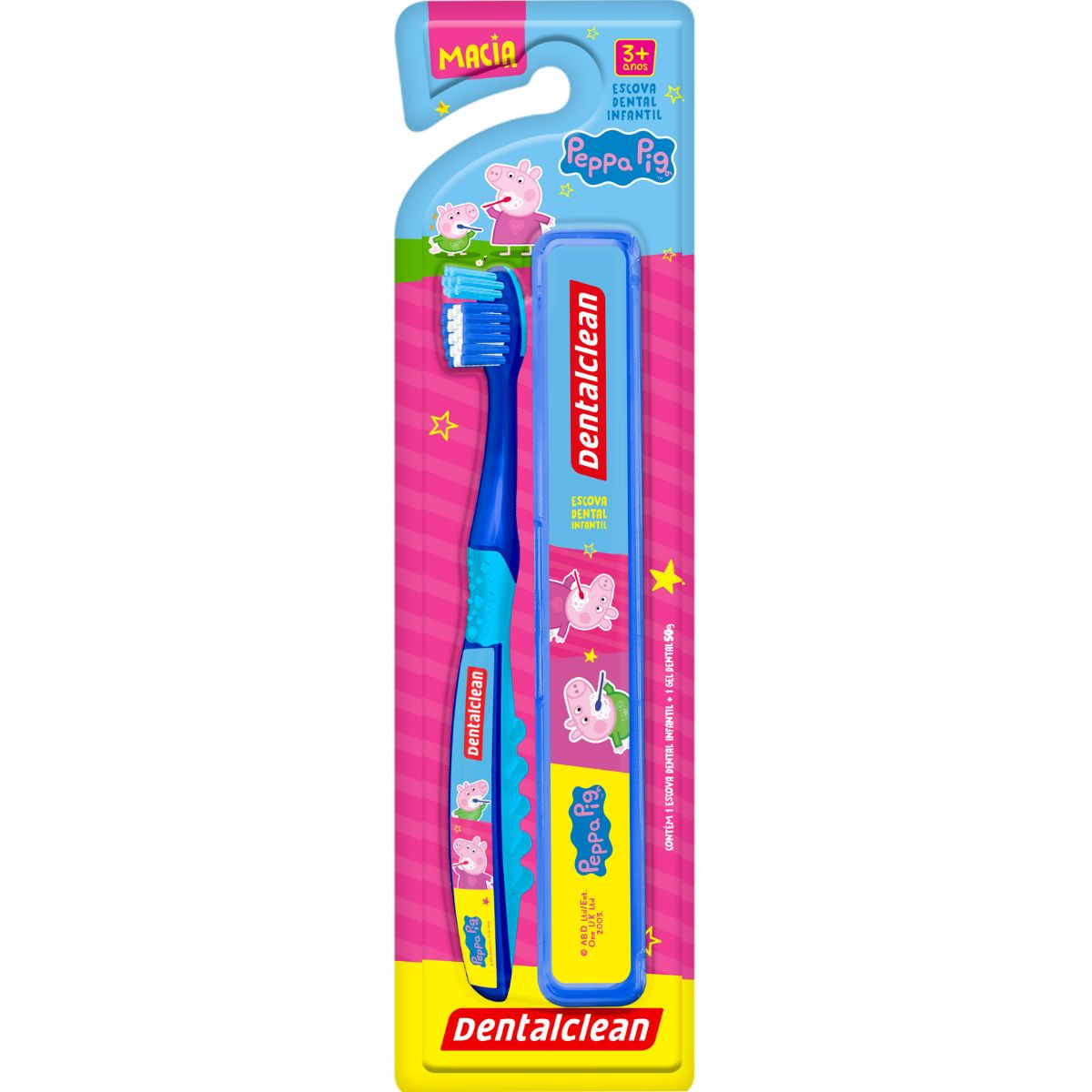 KIT ESCOVA + ESTOJO PEPPA PIG - MACIA - 3 ANOS+ DENTALCLEAN