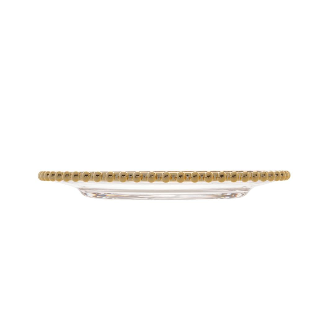 Prato Wolff Pearl de Cristal Dourado 28cm