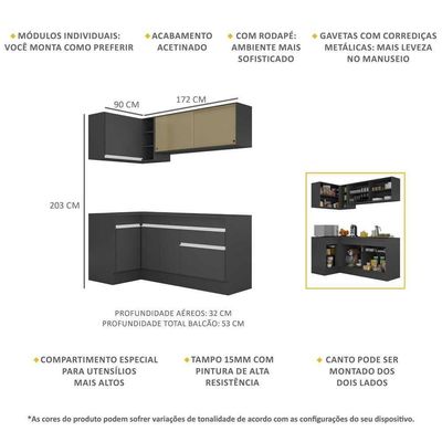 Armário De Cozinha Compacta De Canto V2091 Branco
