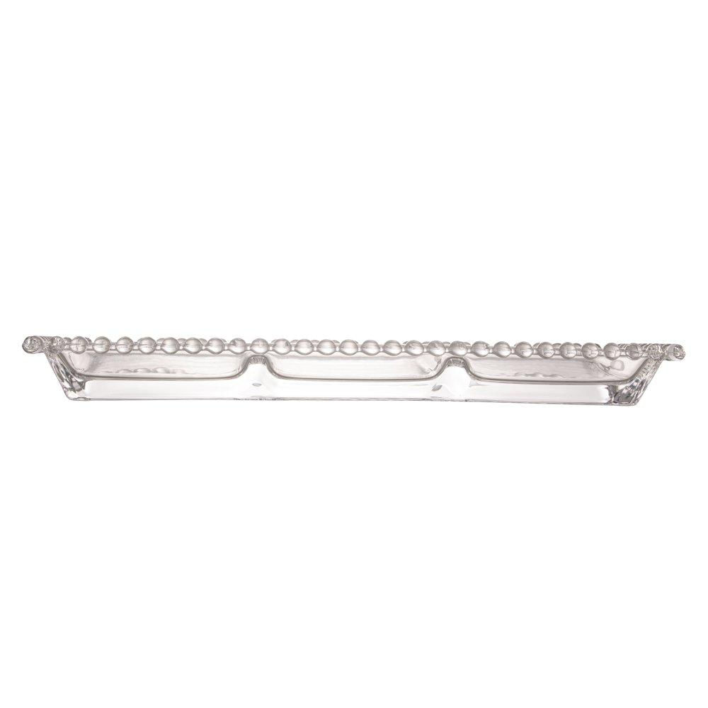 Petisqueira Wolff Pearl de Cristal Incolor 30x13x3cm