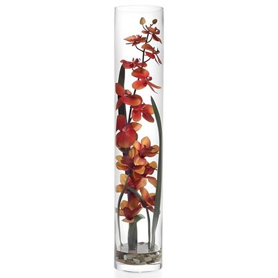 Vaso Cilíndrico de Vidro 14x60cm para Arranjos Florais em Eventos e Decoração