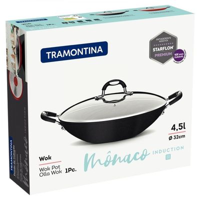Panela Wok Mônaco Induction 32cm 4,5L Tramontina 28708/032