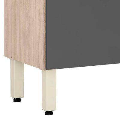 Cozinha Compacta 6 Portas Alamo 91601 Avena Grafito Demobile Avena Grafito