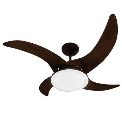 Ventilador Led Carvalho Marrom Café 4 Pás 220V 220