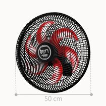 Ventilador Maggie Parede Preto Oscilante 220V Pás Vermelho