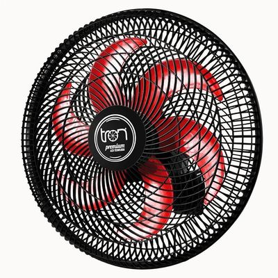 Ventilador Maggie Parede Preto Oscilante 220V Pás Vermelho 220