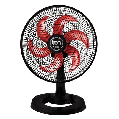 Ventilador Médio Maggie Preto Oscilante 220V Pás Vermelha 220