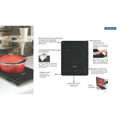Cooktop Portátil Por Indução Tramontina Slim Touch 127v 110