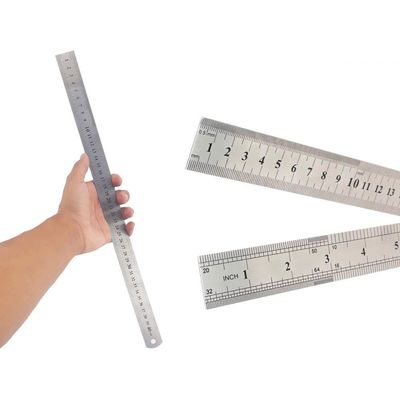 Kit 4 Réguas Metal Leve Aço Inoxidável 40cm