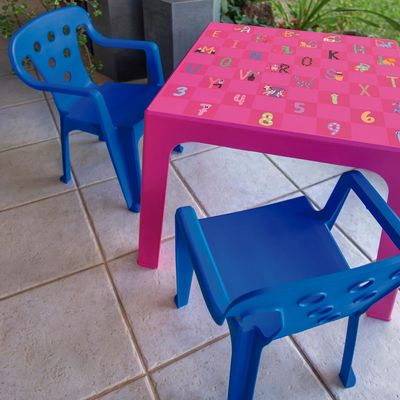 Mesinha Mor Estampada Kids Rosa