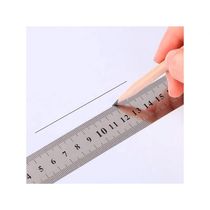 Kit 2 Réguas Escolar Metal Aço Inox 50cm