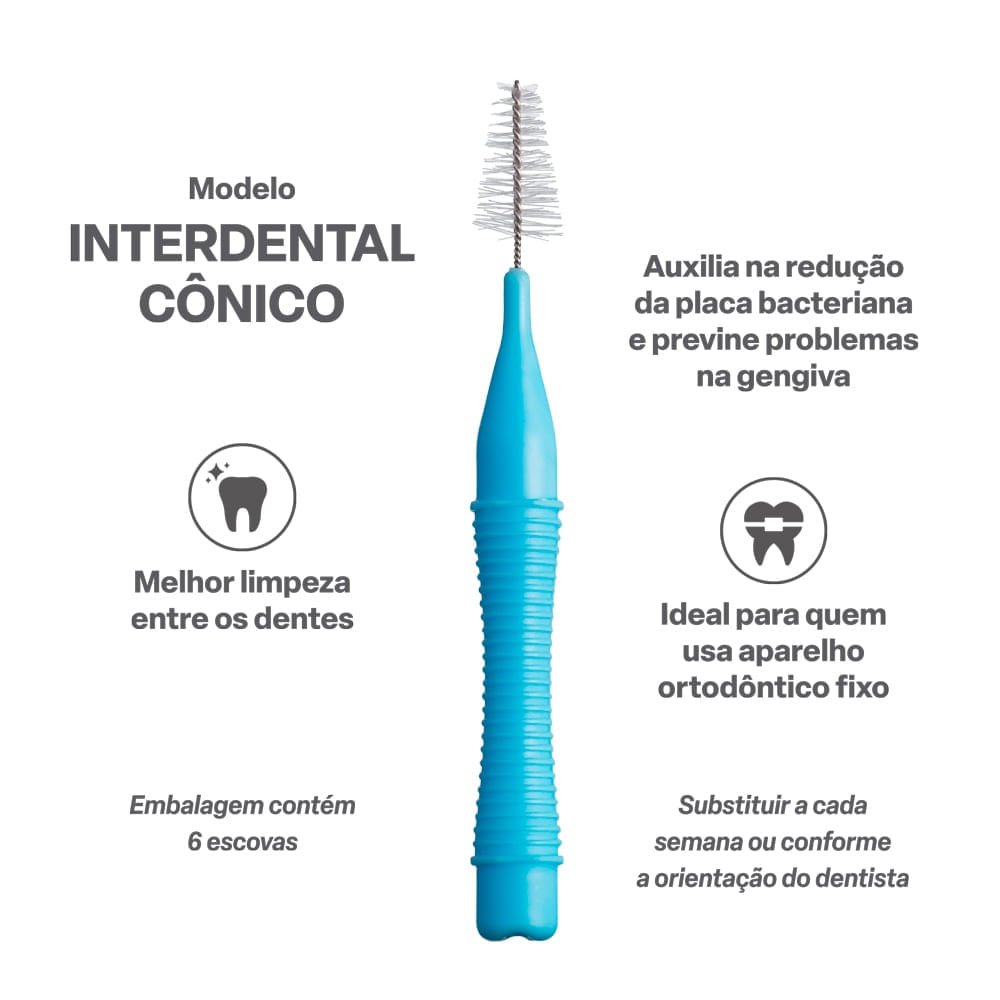 Escova Interdental Cônica 6 unidades Clear Up - Multi Saúde - HC599 HC599
