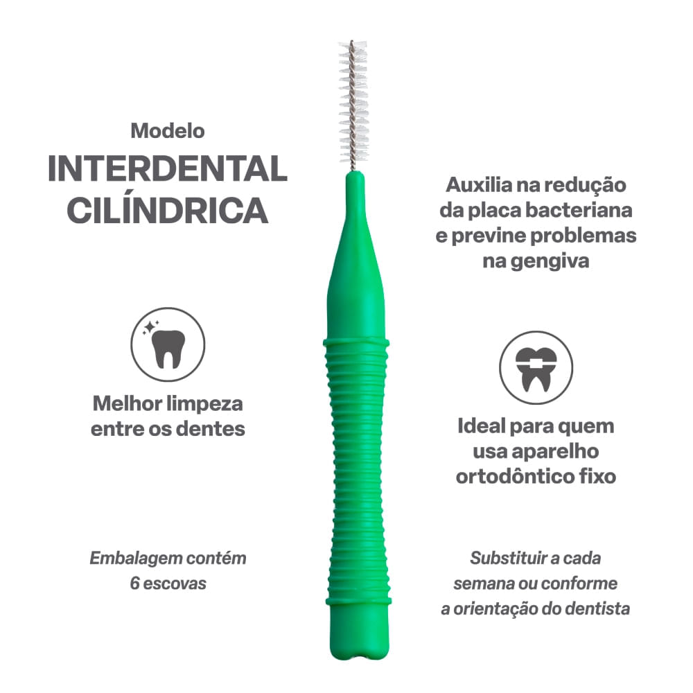 Escova Interdental Cônica - 6 unidades Clear Up Multi Saúde - HC600 HC600