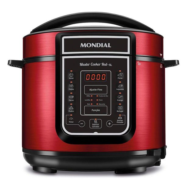 Panela De Pressão Elétrica Mondial Master Cooker Red Pe-39 Panela Elétrica Pressão-220v-vermelho/inox 220