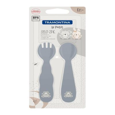 Jogo De Talheres 2 Pcs Le Petit Cinza Tramontina